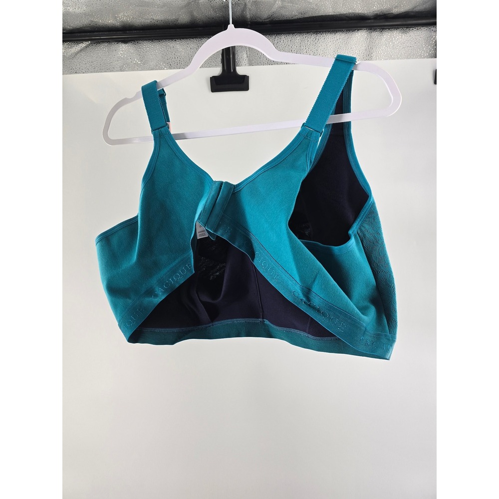 Cacique Teal Blue Lace Unlined Full Coverage No-Wire Bra 50DDD S6117 NEW - Picture 5 of 7